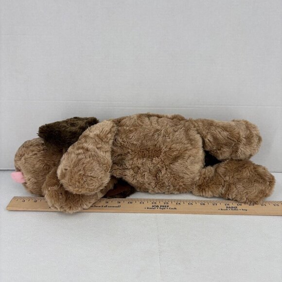 Chosun Puppy Dog Plush Tan Brown Wavy Fur Pink Tongue Floppy Laying Toy 22 Inch - Picture 6 of 8